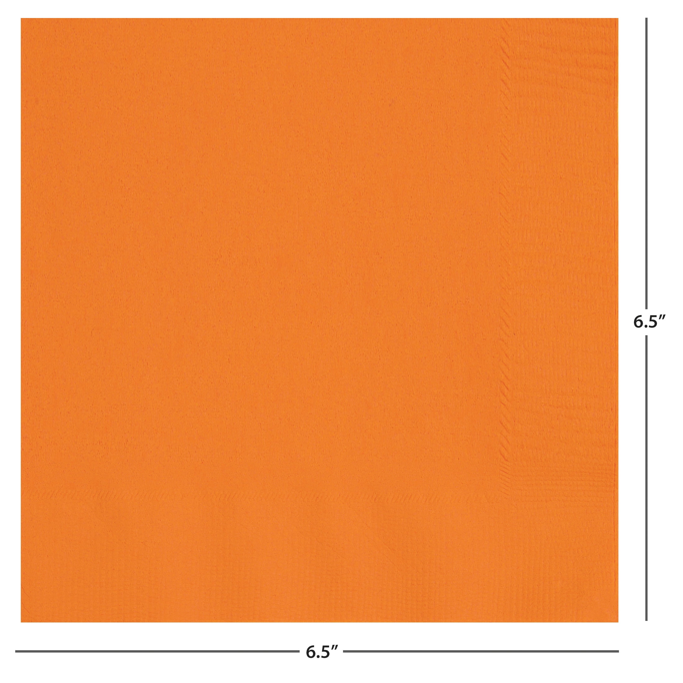 75 Count 6.5 x 6.5IN Orange Paper Napkins, by Way To Celebrate