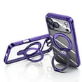 thumbnail image 4 of Allytechgroup Case for Apple iPhone 17 Pro [Compatible with MagSafe], 360° Rotatable Invisible Magnetic RingStand [Camera Lens Protector] Plating Clear Shockproof Phone Cover,Darkpurple, 4 of 6