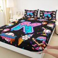 thumbnail image 3 of jejeloiu Letter K Monogrammed Twin Sheet Sets,Baseball Ice Cream Bedding For Girls Kids 3 Pieces, 3 of 7