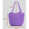 thumbnail image 2 of Kukuzhu Women Woven Hollow Handbag Handmade Fashionable concise Shoulder Woven Bag Vacation Retro Bag, 2 of 8