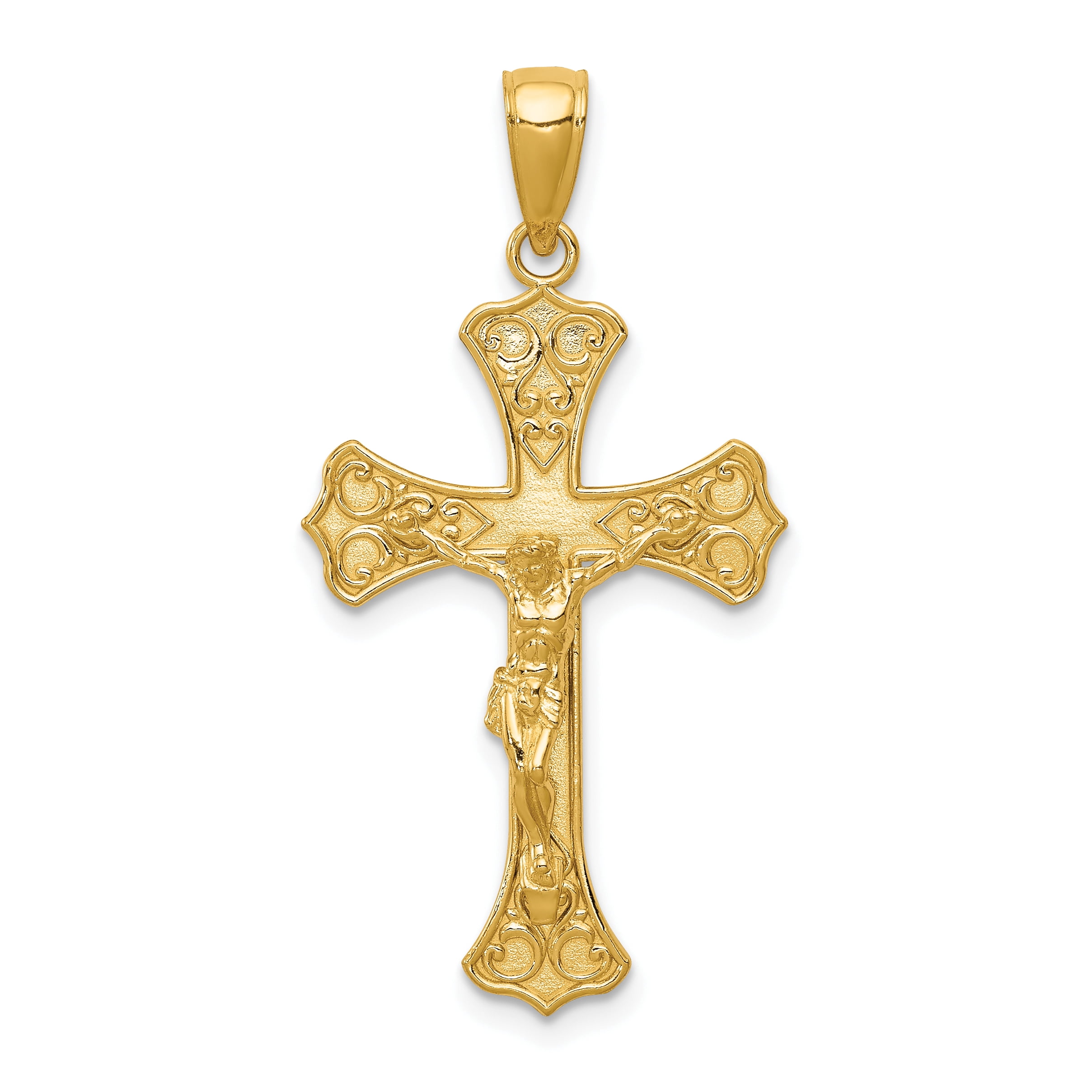 14 Karat Yellow Gold Crucifix Pendant 