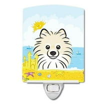 Pomeranian Summer Beach Ceramic Night Light