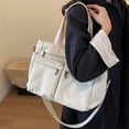 thumbnail image 6 of ibiyuan Travel Tote Bags For Women Large Capacity Zipper Pocket Corduroy Convertible Crossbody Tote Bag for Women, Solid Color Daily Handbag Anniversary Gifts, 6 of 6