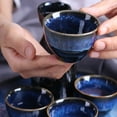 thumbnail image 2 of Botella de sake de cerámica de estilo japonés con cambio de horno, tetera, jarra de vino azul, jarra de agua para sake, té, café, vino y agua (1-100 ml), 2 of 7