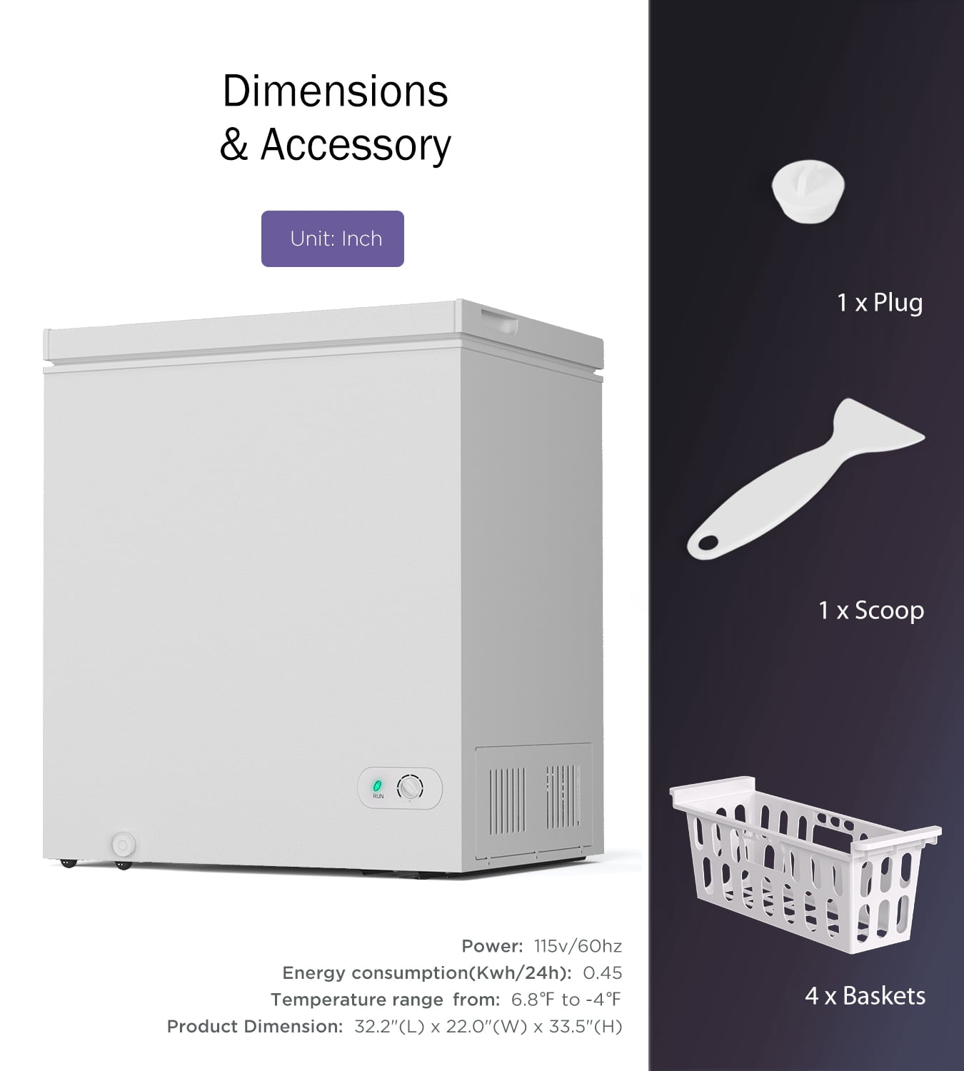 Northair 7.0 Cu ft Chest Freezer White