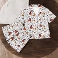 thumbnail image 5 of XUNKUSGA Halloween Pajamas Set for Girls Cute Pumpkin Print 2 Piece Pjs Set for Kids Lightweight Casual Loose Short Sleeve Button Down Sleepwear Sets 11-12 Years, 5 of 8