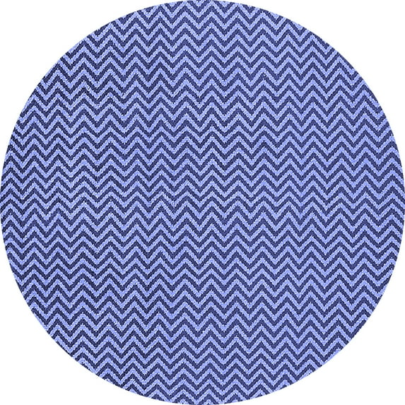 Ahgly Company Machine Washable Indoor Round Oriental Blue Industrial Area Rugs, 6' Round