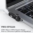 thumbnail image 2 of Adaptador AuViPal USB C de 90 grados USB C macho a USB C hembra, 2 of 7