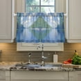 thumbnail image 2 of Yayeee Kitchen Curtains Tier Pair Light Filtering 27"x36" Rod Pocket Short Cafe Window Panel, Blue Sky and River, 2 of 7