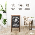 thumbnail image 3 of Ilyapa Wooden Sandwich Board Signs Outdoor A Frame Chalkboard Sign with Eraser & Chalk - Magnetic Sidewalk Sign 20x40 - Chalkboard Easel for Restaurant, Business or Wedding, 3 of 9