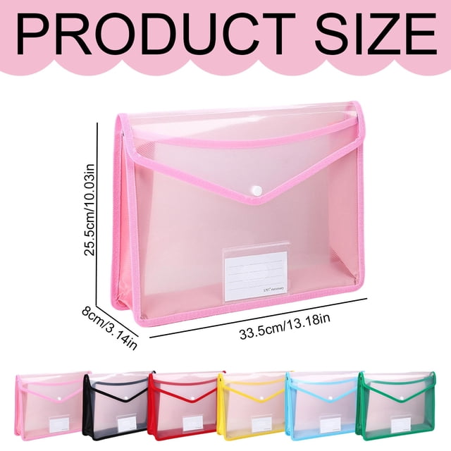 XIANXIAN 4 Pack Plastic Expanding File Folder, Folders for Documents with Button, Colorful File Folder Organizer Holder, Transparent Accordion File Pouch,Large Capacity, Fit Letter/A4 Size K*4