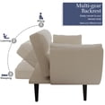 thumbnail image 6 of 57" Beige Velvet Sofa with Soft Double Armrest Pillows fit for Small Spaces, 6 of 7
