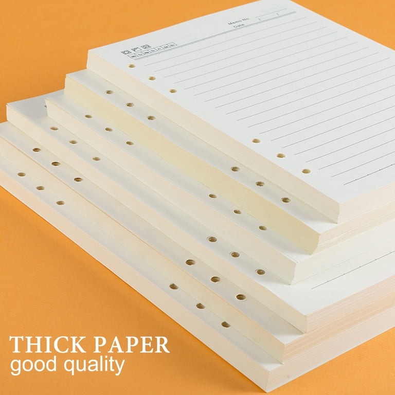 Multibey A5 Lined Refill Paper [3 Pack] - 100GSM Thick 6-Hole Punched Loose Leaf Sheets For 6-Ring Binders, 135 Sheets Per Pack
