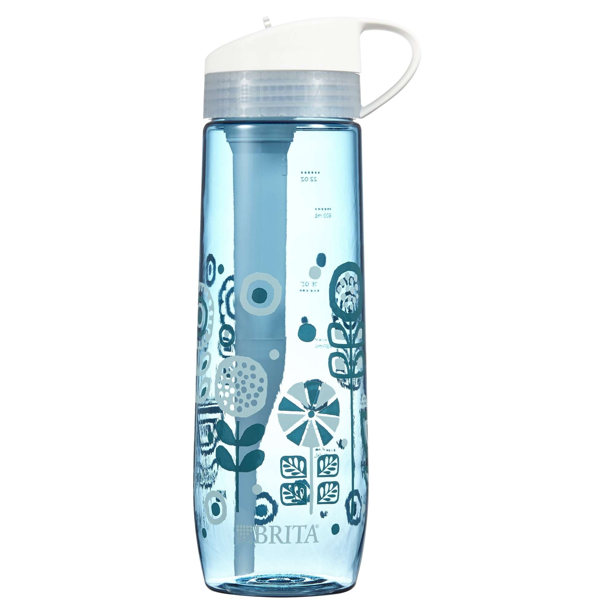 Brita Hard Sided 23.7 Ounce BPAFree Printed Blue Water Bottle with