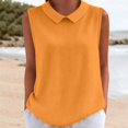 thumbnail image 3 of Tank Tops For Women Orange Womens Tops Fashion For Cute Sleeveless Collared Casaul Work Loose Fit Knitted Vests Womens Tank Tops, 3 of 4