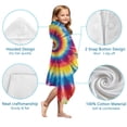 thumbnail image 7 of Colorful Tie Dye Mandala Pattern Hooded Bath Towel，50"x30" for Ages 3 To 12 Kids, Quick Dry Lightweight Soft Microfiber Hood Beach Towel Cover Up for Kids, 7 of 7