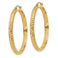thumbnail image 2 of 14K Yellow Gold Earring Hoop Women'S 38 mm Diamond-Cut 3.5X38Mm Hollow Earrings, 2 of 4