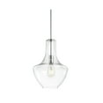 thumbnail image 3 of JONATHAN Y Watts 10.5" 1-Light Mid-Century Modern Iron/Glass LED Pendant, Chrome/Clear, 3 of 10