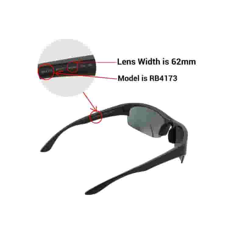 Walleva Black Polarized Replacement Lenses for Ray-Ban RB4173 62mm