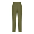 thumbnail image 5 of Titcea Linen Pants for Women, Elastic Waist Drawstring Solid Color Lightweight Straight Pants with Pockets, Loose Comfortable Beach Vacation Summer Casual Pants, 5 of 5