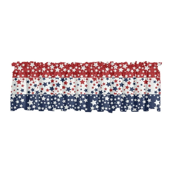 C Usa Flag Patriotic Window Valance Curtain Independence Day Decor 137X45Cm Starry Design Polyester #6j716