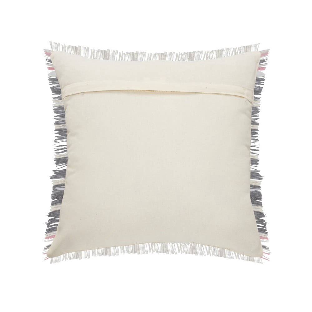 LR Home Danny Striped Transitional Cotton Throw Pillows, Gray/Pink, 20" x 20", Set of 2