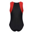 thumbnail image 2 of Hansber Kids Boys Girls Sleeveless Gymnastics Leotard Tumbling Training Bodysuit Ballet Dance Unitard Red&Black 10, 2 of 5