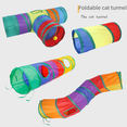 thumbnail image 4 of Túnel para gatos, canal arcoíris, cubo interactivo para perforar, juguete plegable para gatos, juguete interactivo, uso versátil, 4 of 5