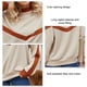 thumbnail image 3 of Women Pullover, Cotton Comfortable Stylish Color Splicing Lone Sleeve Khaki Long Sleeve Casual Top For Home ANGGREK Otros, 3 of 5