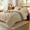 thumbnail image 1 of Sonoro Kate Juego de Edredón Queen Beige, Cama en una Bolsa de 5 Piezas, Juego de Cama Suave de Lujo para Todas las Estaciones con Edredón Alternativo, 1 Sábana Plana y 1 Sábana Ajustable, 1 Funda de Almohada y 1 Funda, 1 of 8