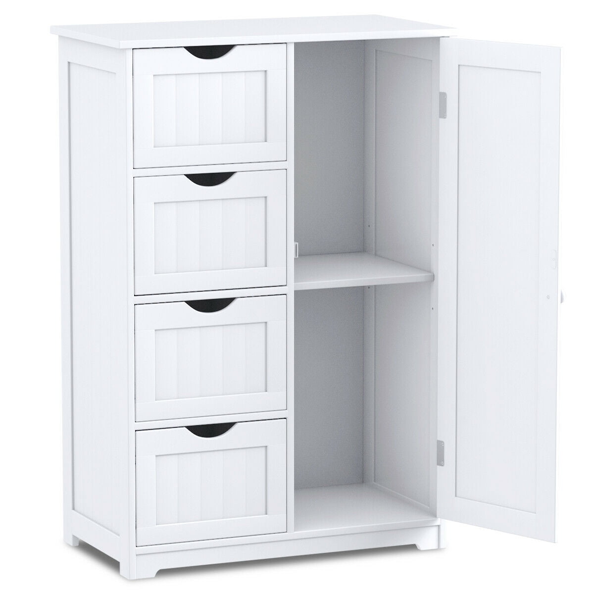 White Shaker Style 4 Drawer Bathroom Storage Unit Everything Bathroom