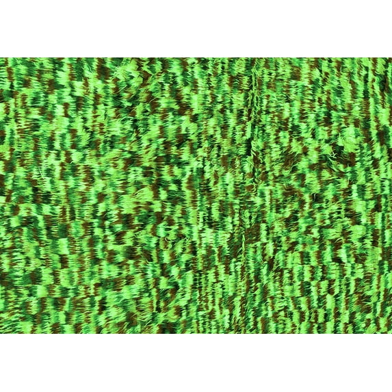 Ahgly Company Indoor Rectangle Abstract Green Modern Area Rugs, 5' x 7'