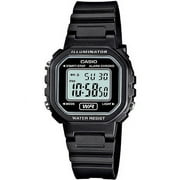 Casio Women's Digital Casual Watch, Black/White LA20WH-1A