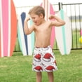 thumbnail image 4 of FORMRS Boys Swim Trunks Quick Dry Mesh Liner Boardshorts Sizes XS-XL, Red Santa Hats Pattern, 4 of 7
