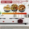 thumbnail image 6 of Moclever 1800W Electric Infrared Dual Burner, Electric Hot Plate Portable Countertop Burner with 7.5” & 6.3” Glass Cooktop Stepless, White, 6 of 14
