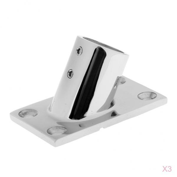 3 Uds., Accesorio para Riel de Mano para Barco, 60 degree 7/8 ", Tubo Cuadrada, Acero Inoxidable Marino kusrkot Colocación del carril de la mano del barco