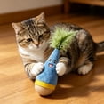 thumbnail image 3 of Wooden Wobble Cat Toy, Natural Beechwood Self-Righting Tumbler – Carrot Kicker, Interactive Silent Cat Toy for Indoor Cats, Battery-Free Plush, Aesthetic Home Decor Gift (Blue), 3 of 6