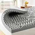 GELSEA 3 Inch Memory Foam Mattress Topper QUEEN,5Zone Bamboo Charcoal Infused Mattress Pad for