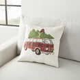 thumbnail image 4 of Mina Victory Holiday Pillows Holiday Vw Van 18"X18" Multicolor Indoor Throw Pillow, 4 of 5
