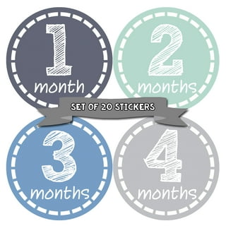 Baby Memorial Month Stickers Monthly Record Cartoon Animal Floral Print  Stickers