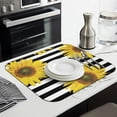 thumbnail image 3 of Summer Sunflower Dish Drying Mat for Kitchen Countertop Microfiber Pad Foldable Absorbent Rack Mat 16x18 Inch, 3 of 7