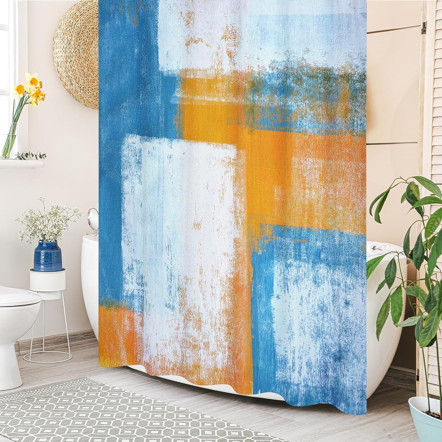 Shower Curtains For Bathroom Modern Shower Curtains For Chic Rustic  Bathroom Decor, Abstract Fabric Shower Curtain, Vintage Country Grunge Style  \u0026 Paint Brush Graffiti Design, Sage Green, 72 X 72 Pink Shower Curtain, image size:1500x1500