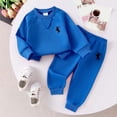 thumbnail image 2 of Girl's 2 Piece Outfits Casual Graphic Long Sleeve Sweatshirts and Sweatpants Set Fall Clothes 6-24 Months 2T 3T 4T 5T 6T Kids Blue,3-4 Years, 2 of 6