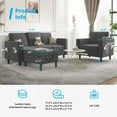 thumbnail image 4 of Mjkone Convertible Sectional Sofa Couch with Storage Ottoman, 3 Pcs Couch Set with Storage Pockets, Sectional Couches for Living Room, 3-Seater + Ottoman+ 1-Seater (Dark Gray), 4 of 8