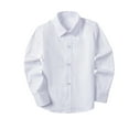 thumbnail image 4 of Boys Long Sleeve Collared Button Down Uniform Casual Dress Shirt, Solid Gentleman's School Uniform Shirt,Multiple colors to choose from,Size 4-14, 4 of 5