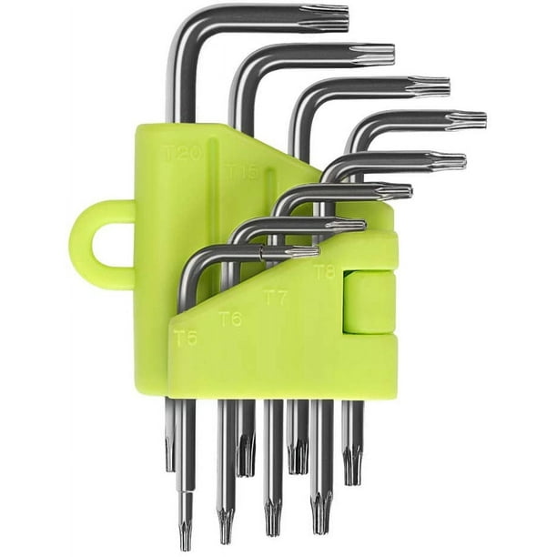 Llaves angulares Torx Rawiri, juego de 8 llaves Allen Torx, destornillador de estrella T5 T6 T7 T8 T9 T10 T15 T20, juegos de llaves, herramientas manuales, llaves hexagonales Torx