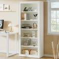 thumbnail image 4 of Finmind 6-Tier Freestanding Bookcase,  75 Inch Tall Modern Bookshelf Open Display Storage Shelves for Living Room, Home Office, Bedroom, White, 4 of 7