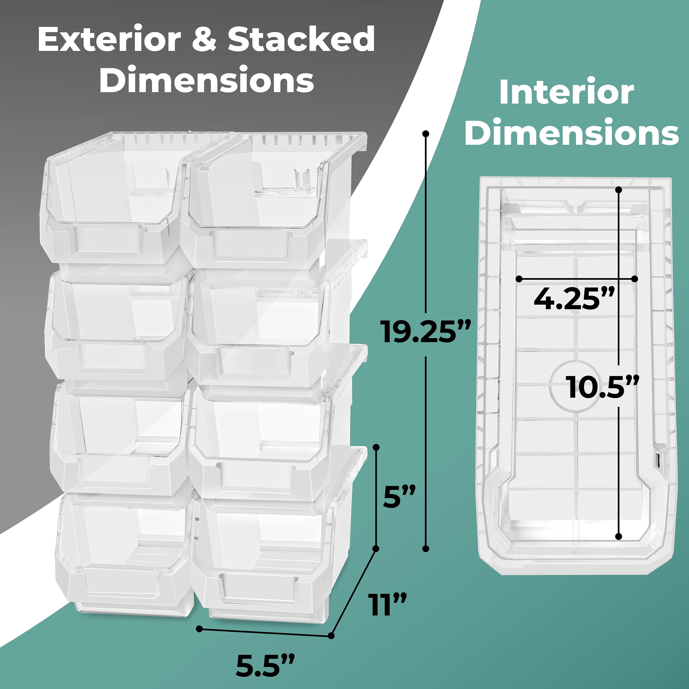 Sorbus Clear Storage Bins, 8 Pack, Stackable Open Front Organizers for Pantry, Closet and Office Use