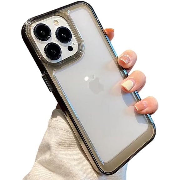 Designed for iPhone Case,[Not Yellowing] [Camera Protection] [Military Grade Drop Tested] Transparent Shockproof Protective Cover Phone Case (iPhone 15 Pro,Grey)