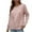Pink, variant on IROINNID Womens Sweater Round Neckline Pullover Sweater Solid Color Loose Mid-Length Long Sleeve Tassel Crew Tops Blouse Knitted Sweater